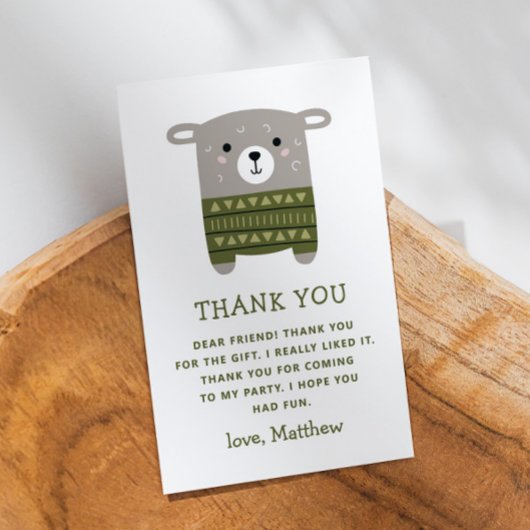 おもしろいかわいい羊の動物。子供の誕生日動物園 サンキューカード