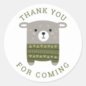 おもしろいかわいい羊。キッズ動物園の農場の誕生日感謝していあなた ラウンドシール (正面)