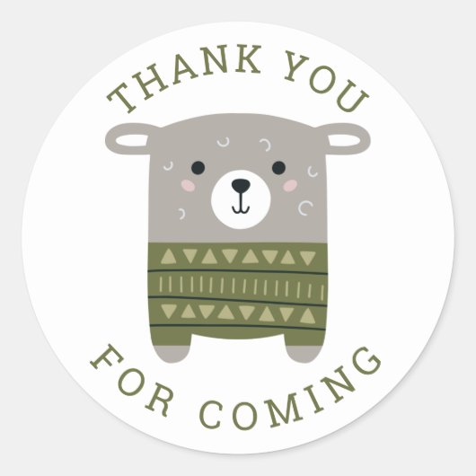 おもしろいかわいい羊。キッズ動物園の農場の誕生日感謝していあなた ラウンドシール (正面)