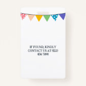 おもしろいかわいい色鉛筆の学生会場通過券 バッジ (裏面)