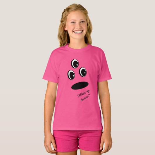 おもしろいかわいい顔簡単ハロウィーンの衣装 Tシャツ (正面フル)