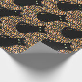 おもしろいかわいい黒猫キャンディーコーンハロウィーンおもしろい ラッピングペーパー (角)