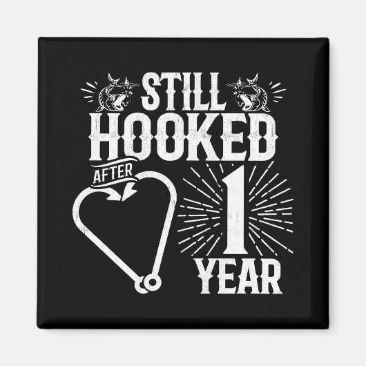 おもしろいかわいい1周年記念結婚したカップル1 マグネット (正面)