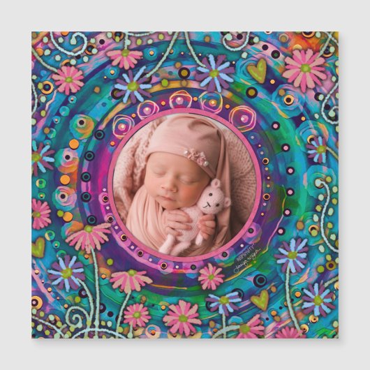 おもしろいかわいらしファミリー写真カラフルフローラ