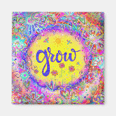 おもしろいかわいらしフローラのモダン増加 マグネット (正面)