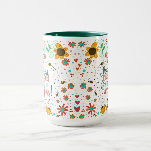 おもしろいかわいらしフローラは賛美引用文 マグカップ (中央)