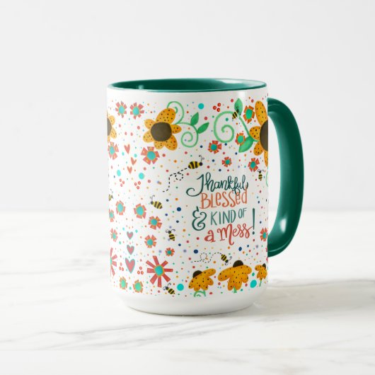 おもしろいかわいらしフローラは賛美引用文 マグカップ (正面右)