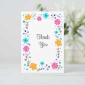 おもしろいかわいらしフローラボタニカルフラットサンキュー サンキューカード (スタンド正面)