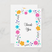 おもしろいかわいらしフローラボタニカルフラットサンキュー サンキューカード (正面/裏面)