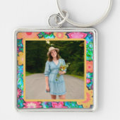 おもしろいかわいらしフローラ写真インスピレーションKeychain キーホルダー (正面)