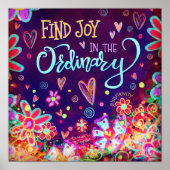 おもしろいかわいらしフローラ検索ジョイ引用文インスパイアズ ポスター (正面)