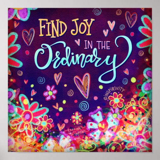 おもしろいかわいらしフローラ検索ジョイ引用文インスパイアズ ポスター (正面)