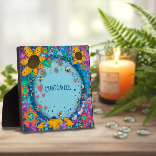 おもしろいかわいらしフローラ(昆虫)マルハナバチワンワードカスタムプラーク フォトプラーク