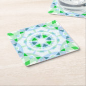 おもしろいかわいらしボーイズブルーグリーン誕生日魔法スター スクエアペーパーコースター (アングル)