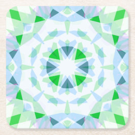 おもしろいかわいらしボーイズブルーグリーン誕生日魔法スター スクエアペーパーコースター