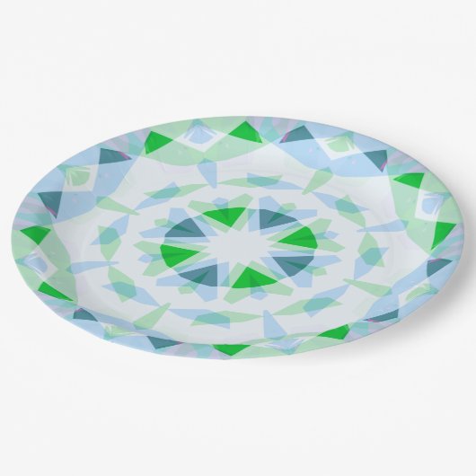 おもしろいかわいらしボーイズブルーグリーン誕生日魔法スター ペーパープレート (アングル)