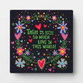 おもしろいかわいらしラヴ引用文フローラ感動的 フォトプラーク (正面)