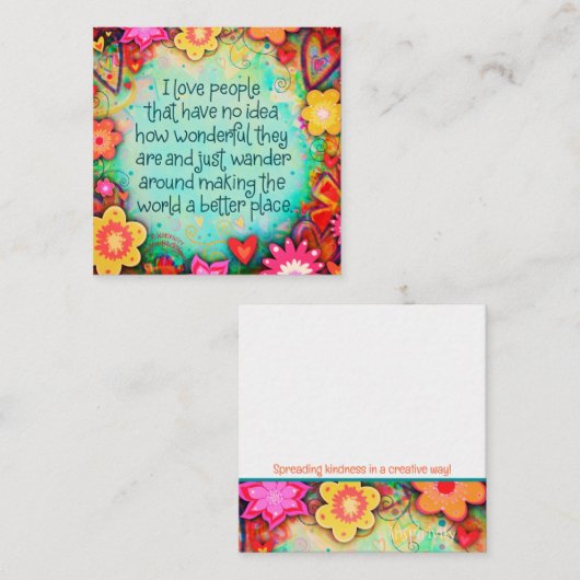 おもしろいかわいらし愛する人々のインスピレーションやさしいカード スクエア名刺 (正面/裏面)