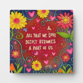 おもしろいかわいらしAll We Love引用文フローラ 感動的 フォトプラーク (正面)