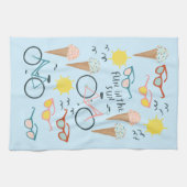 おもしろいがアイスクリームキッチンタオルにバイクを乗せる キッチンタオル (横)