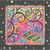 おもしろいが喜んで生きるカラフル シール (正面)