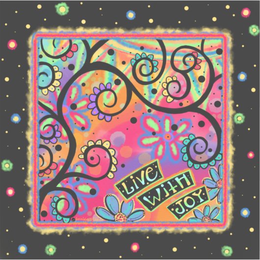 おもしろいが喜んで生きるカラフル シール (正面)