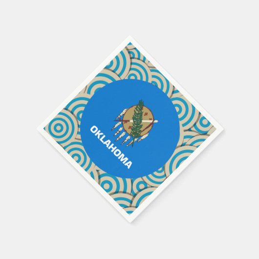 おもしろいが埋め込まれたオクラホマ州旗 スタンダードカクテルナプキン (角)
