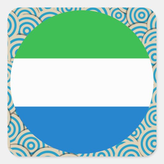 おもしろいが埋め込まれたシエラレオネの州旗 スクエアシール (正面)