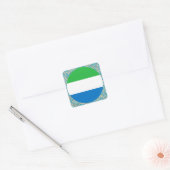 おもしろいが埋め込まれたシエラレオネの州旗 スクエアシール (封筒)