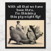 おもしろいが女の子を飛ば祝すカスタマイズる ワインラベル (シングルラベル)