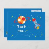 おもしろいが宇宙船の男の子よ感謝していりハガキ ポストカード (正面/裏面)