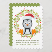 ~おもしろいが得意なクリスマスペンギンいけな シーズンカード (正面/裏面)