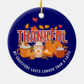 おもしろいが感謝する感謝はラテより長い セラミックオーナメント (裏面)