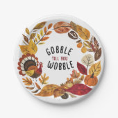 おもしろいが感謝の水の色をぐらつかせるまでゴブル ペーパープレート (正面)