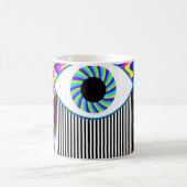 おもしろいが目に入るすべてのデジタルア数々のートの色付きw コーヒーマグカップ (中央)