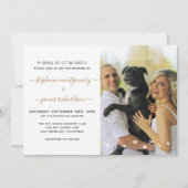 おもしろいが結婚するペットの写真結婚の 招待状 (正面)