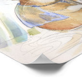 おもしろいきのこの雨の日ハムスター ポスター (角)