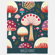 おもしろいきのこ赤い白い水色パターン