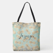 おもしろいきらびやかな黄金パイナップルトートバッグ トートバッグ (裏面)