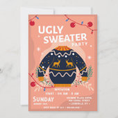 おもしろいくっとした醜いセーター企業のグレー 招待状 (正面)