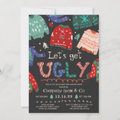 おもしろいくっとした醜いセーター企業のグレー 招待状 (正面)