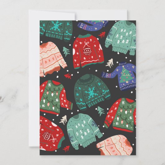 おもしろいくっとした醜いセーター企業のグレー 招待状 (裏面)