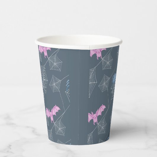 おもしろいくもの巣のクモとこうもり 紙コップ (右)