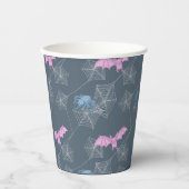 おもしろいくもの巣のクモとこうもり 紙コップ (正面)