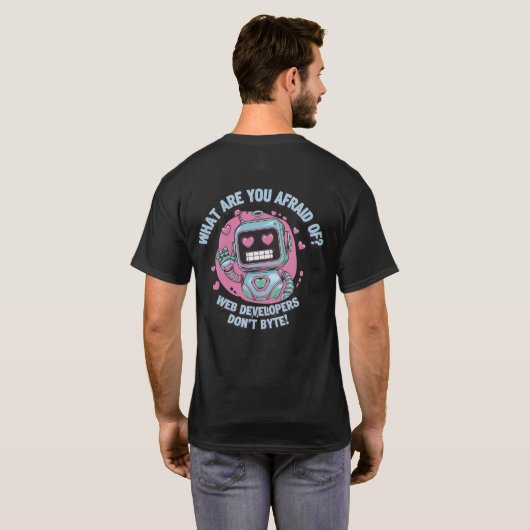 🤖おもしろいくもの巣開発者ミームWe't Byte Tシャツ (裏面フル)