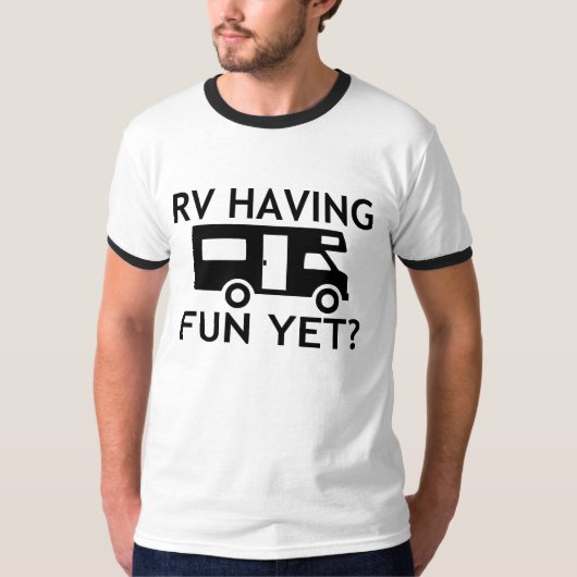 おもしろいけれどもおもしろいな言葉遊びを持っているRV Tシャツ (正面)