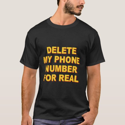 おもしろいことわざの電話番号の削実在除 Tシャツ (正面)