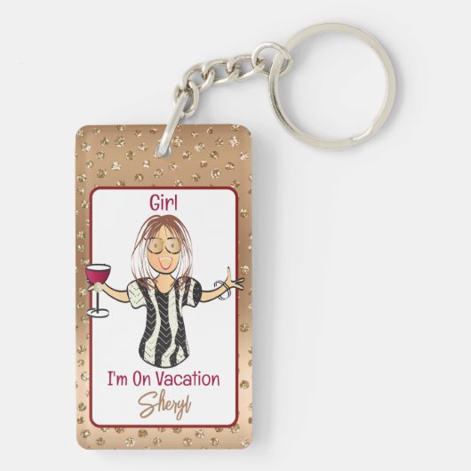 おもしろいことわざはっきりしたガーリーマンガ休暇 キーホルダー (裏面)