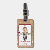 おもしろいことわざはっきりしたガーリーマンガ休暇 ラゲッジタグ (正面縦)