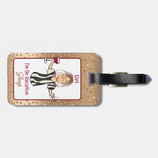 おもしろいことわざはっきりしたガーリーマンガ休暇 ラゲッジタグ (裏面横)